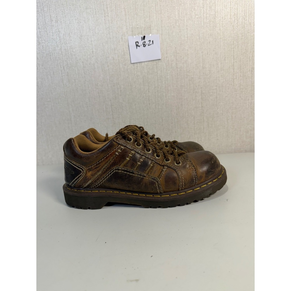 Dr. Martens Keith Brown Leather Low Top Chunky Lug Sole Shoes Mens 8 AW004